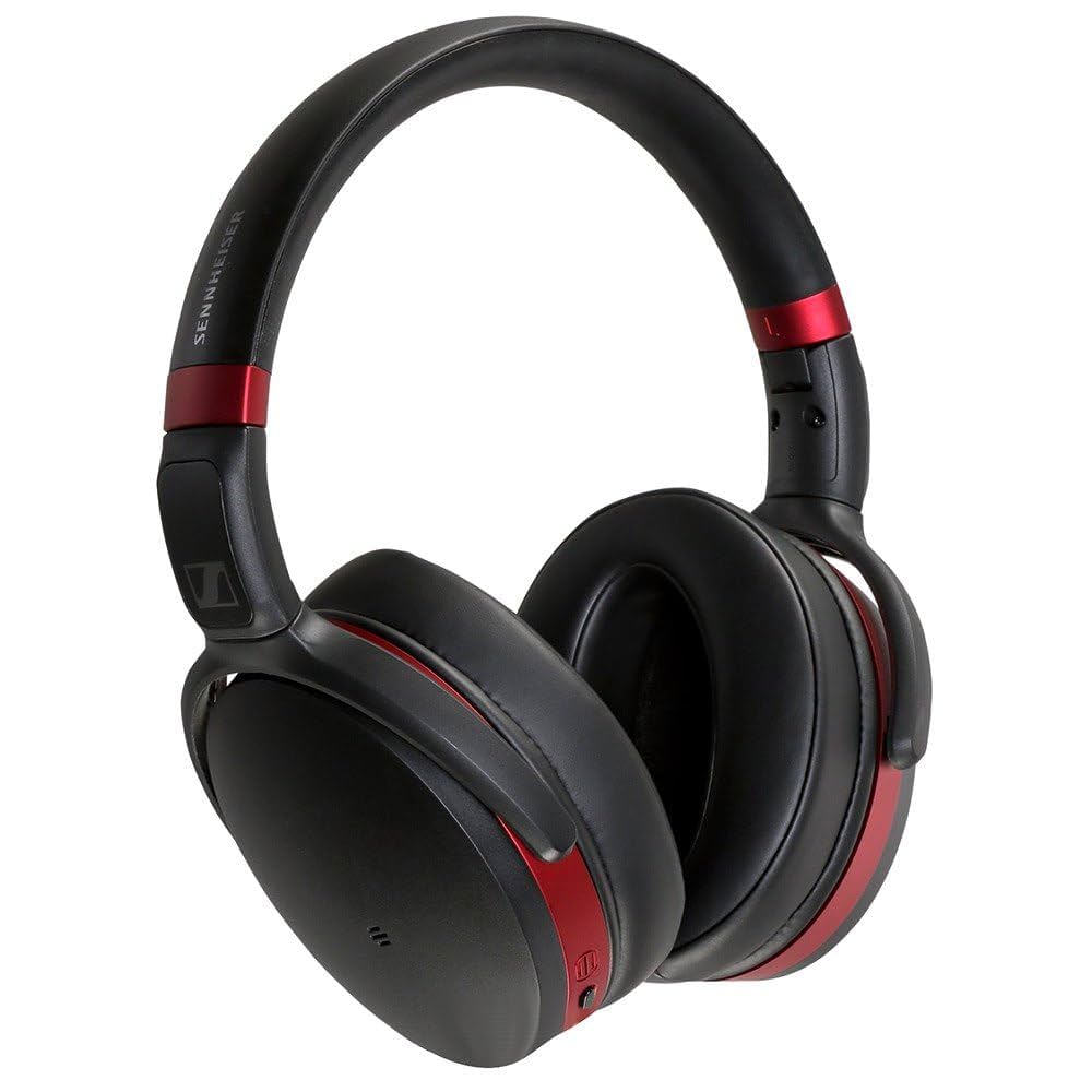 Sennheiser – HD 458BT Wireless Noise Cancelling Headphones (HD 458BT Exclusive) – Black/Red