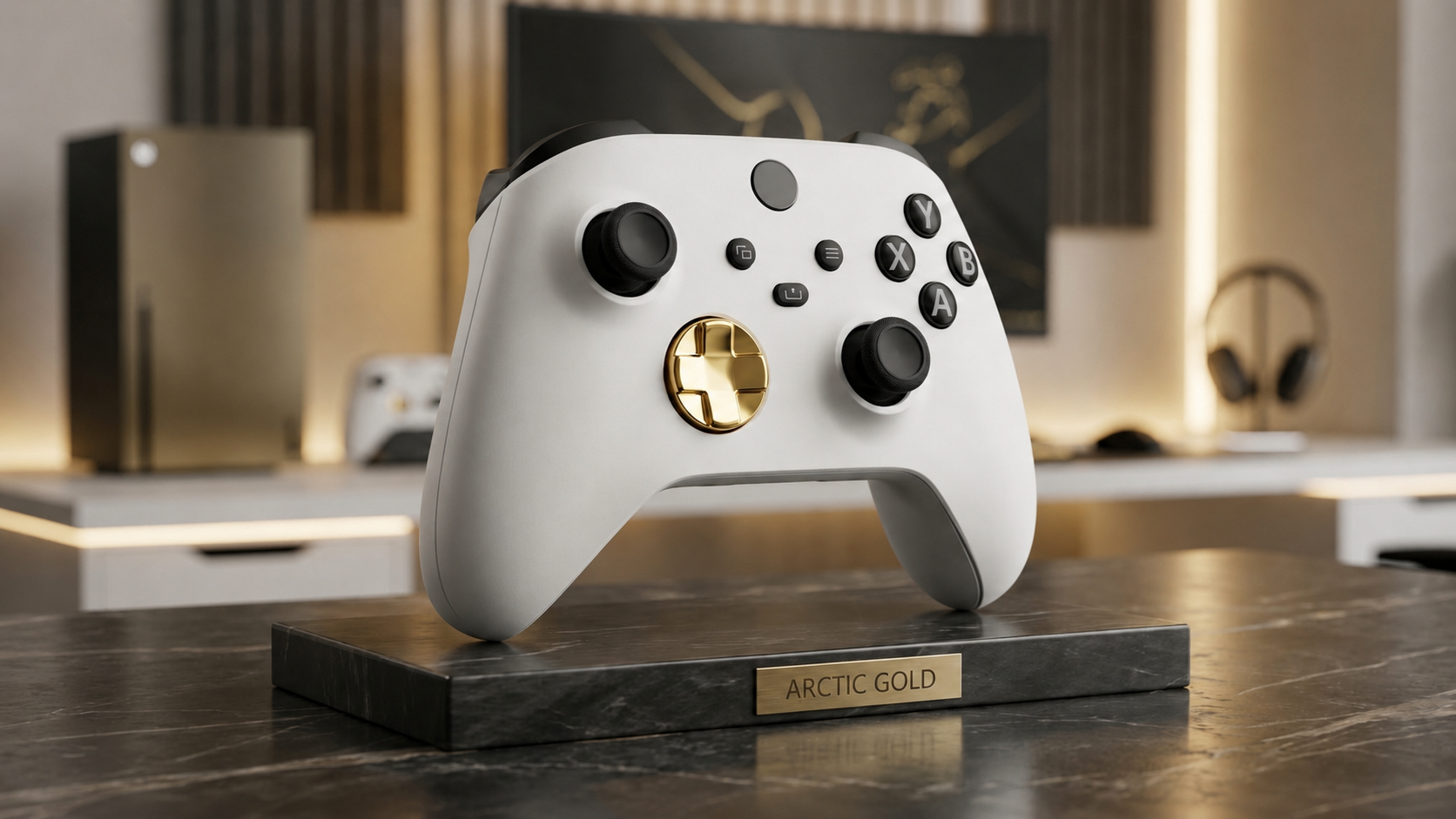 Custom Wireless Controller Arctic Gold White Black for Xbox Series X/S