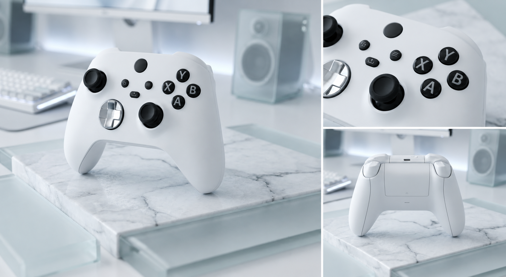 Custom Wireless Controller Frostbite White Black Chrom Silver for Xbox Series X/S