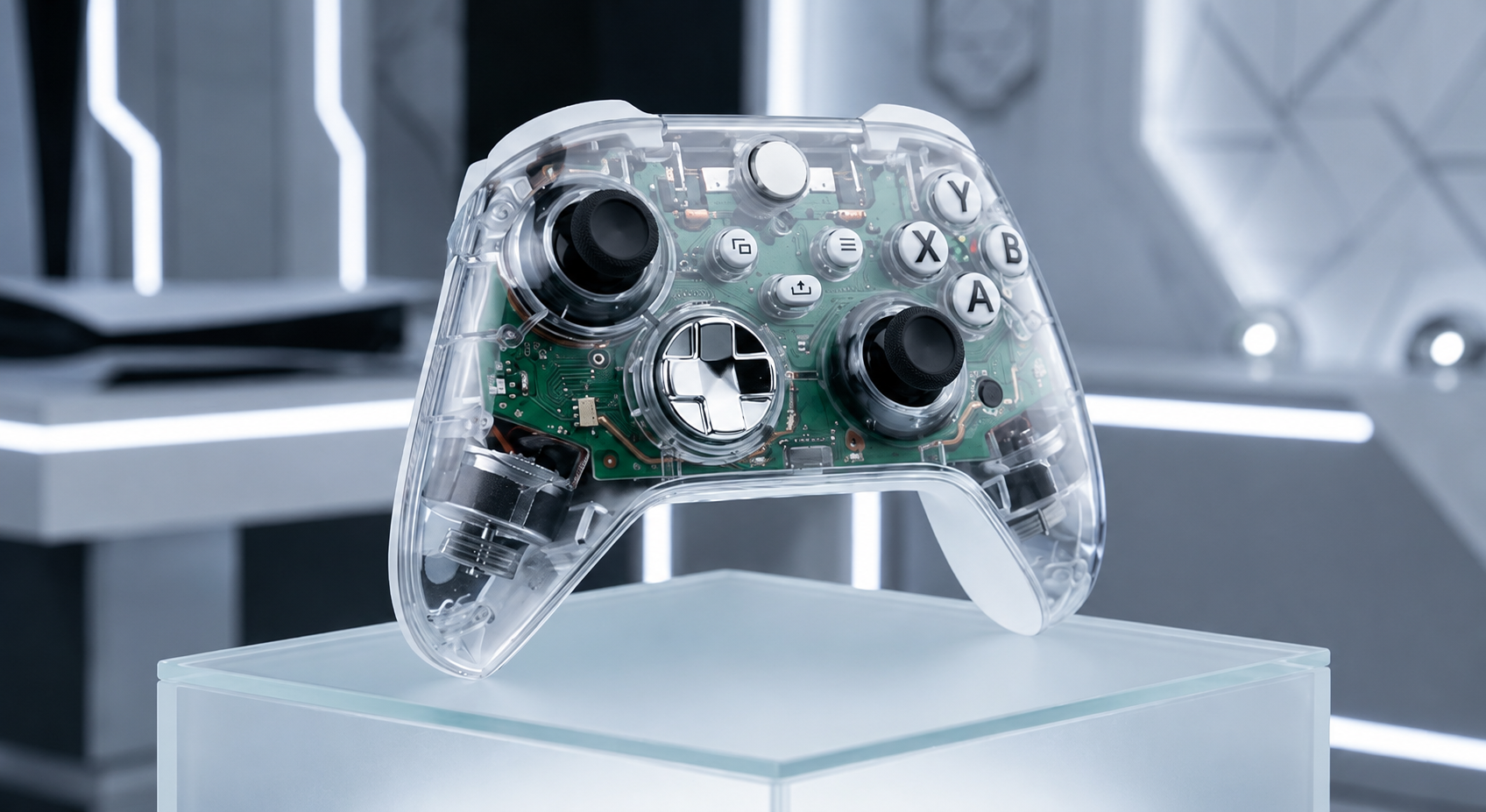 Custom Wireless Controller Ghost Transparent White Black for Xbox Series X/S