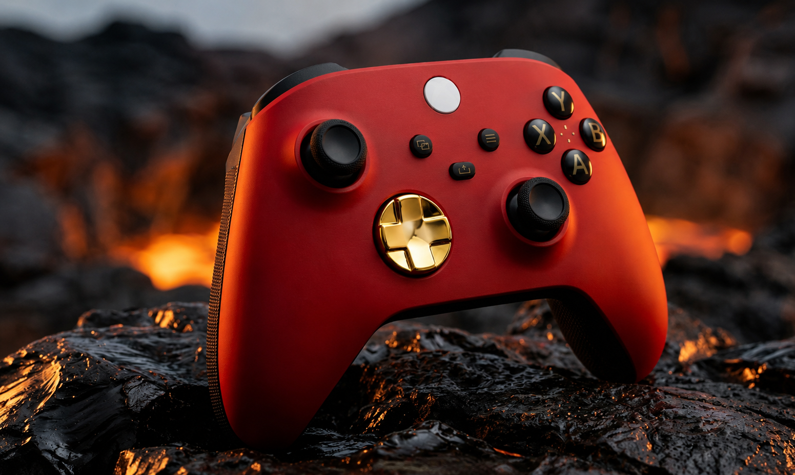 Custom Wireless Controller Lava Gold Red Black for Xbox Series X/S