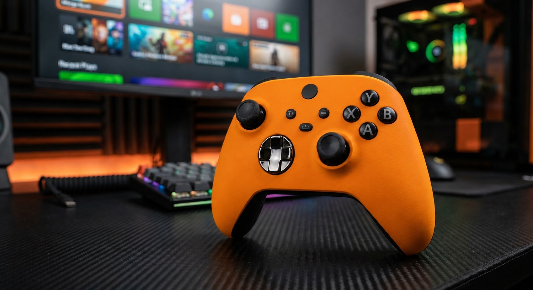 Custom Wireless Controller Mango Burst Orange Black for Xbox Series X/S