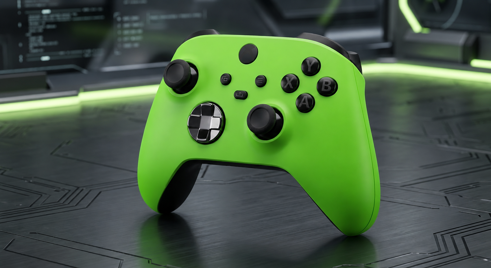 Custom Wireless Controller Neon Lime Green Black for Xbox Series X/S