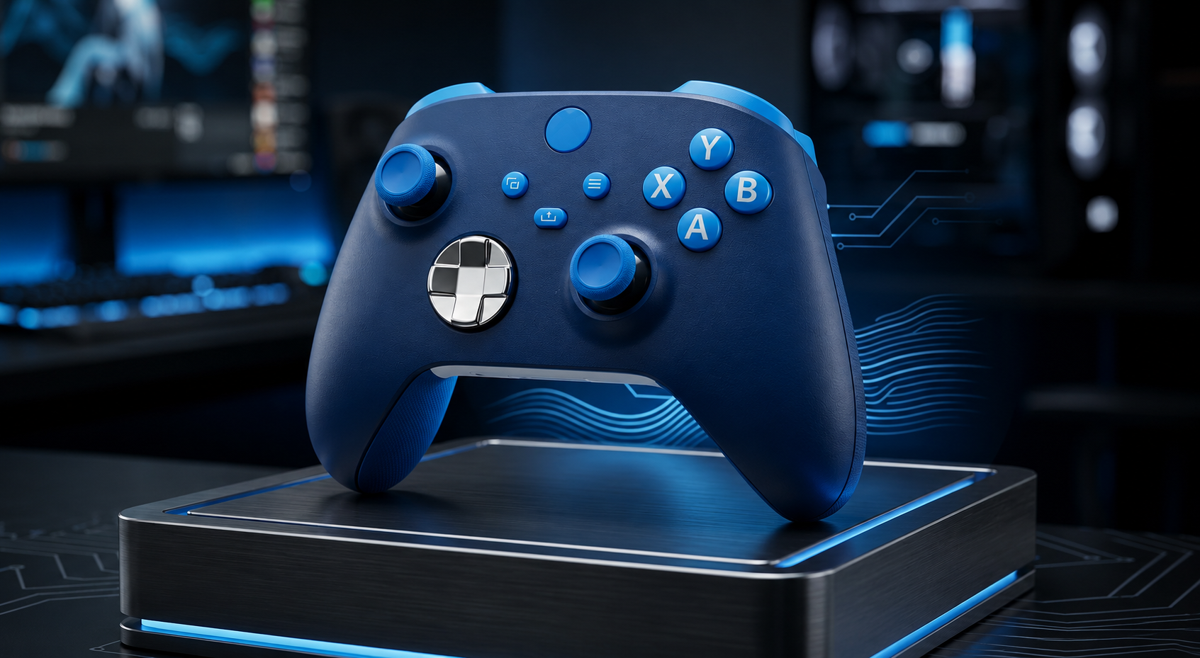 Custom Wireless Controller Ocean Pro Dark Blue Light Blue for Xbox Series X/S
