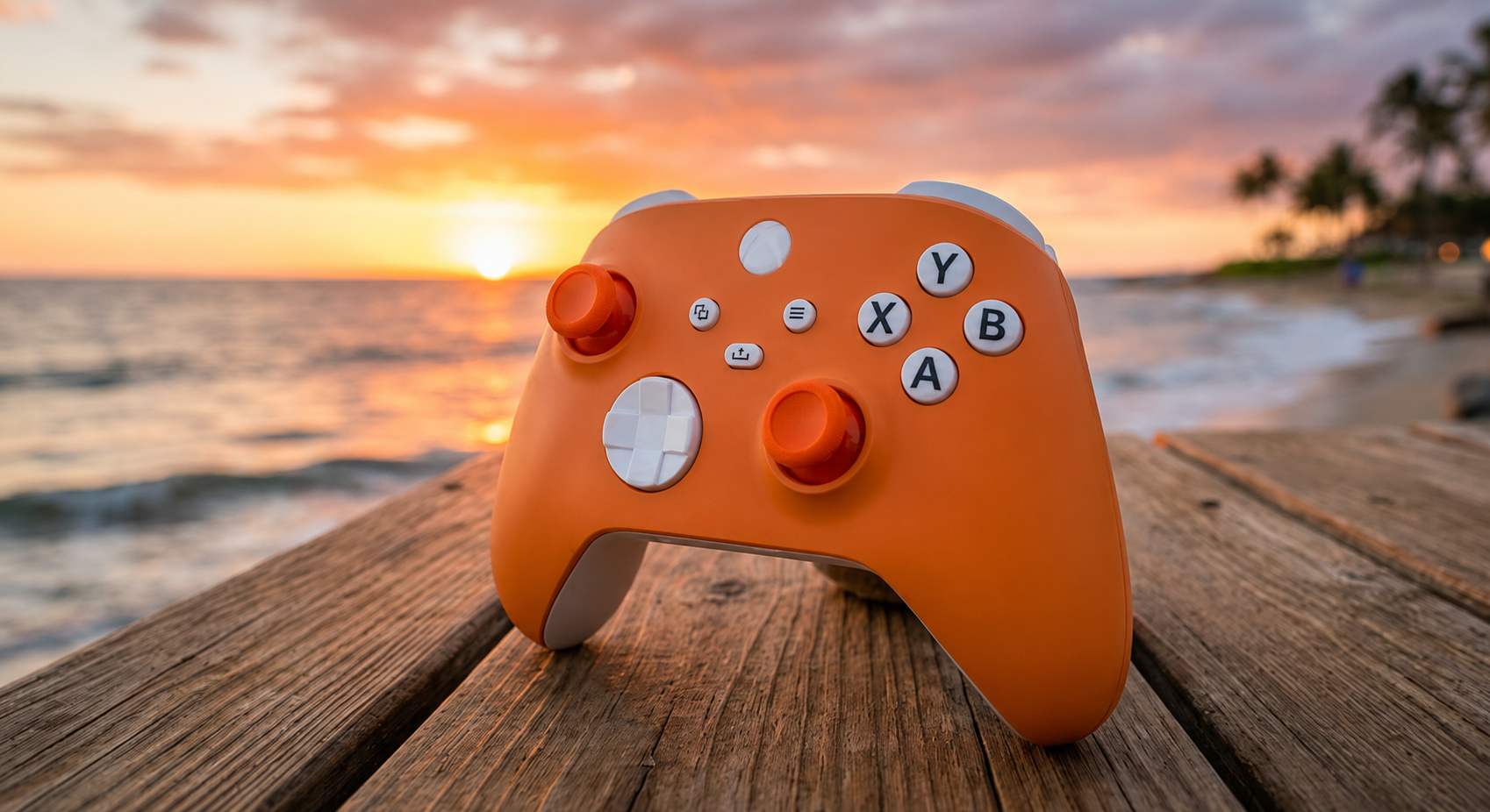 Custom Wireless Controller Sunset Orange White for Xbox Series X/S