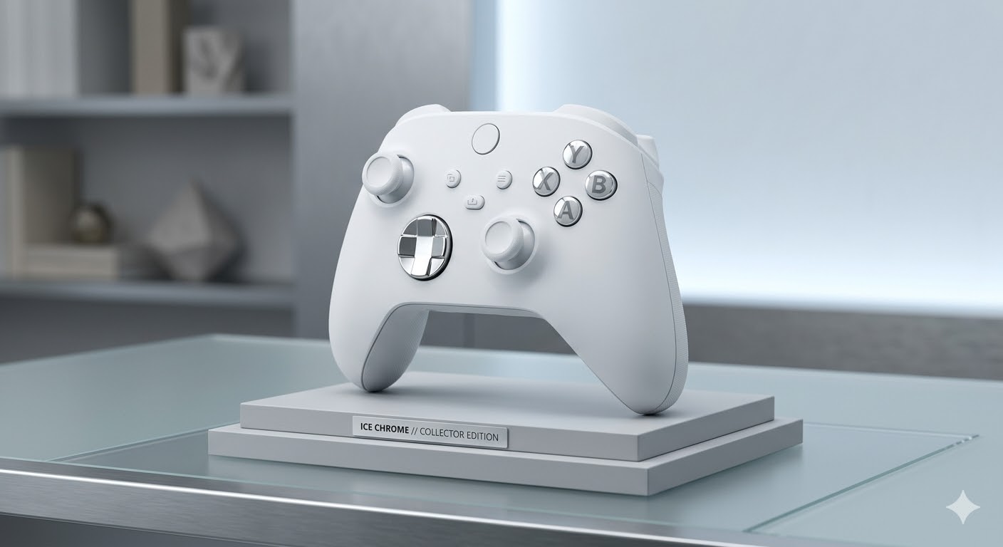 Original Custom Xbox Series X/S Wireless Controller Ice Chrome Silver White