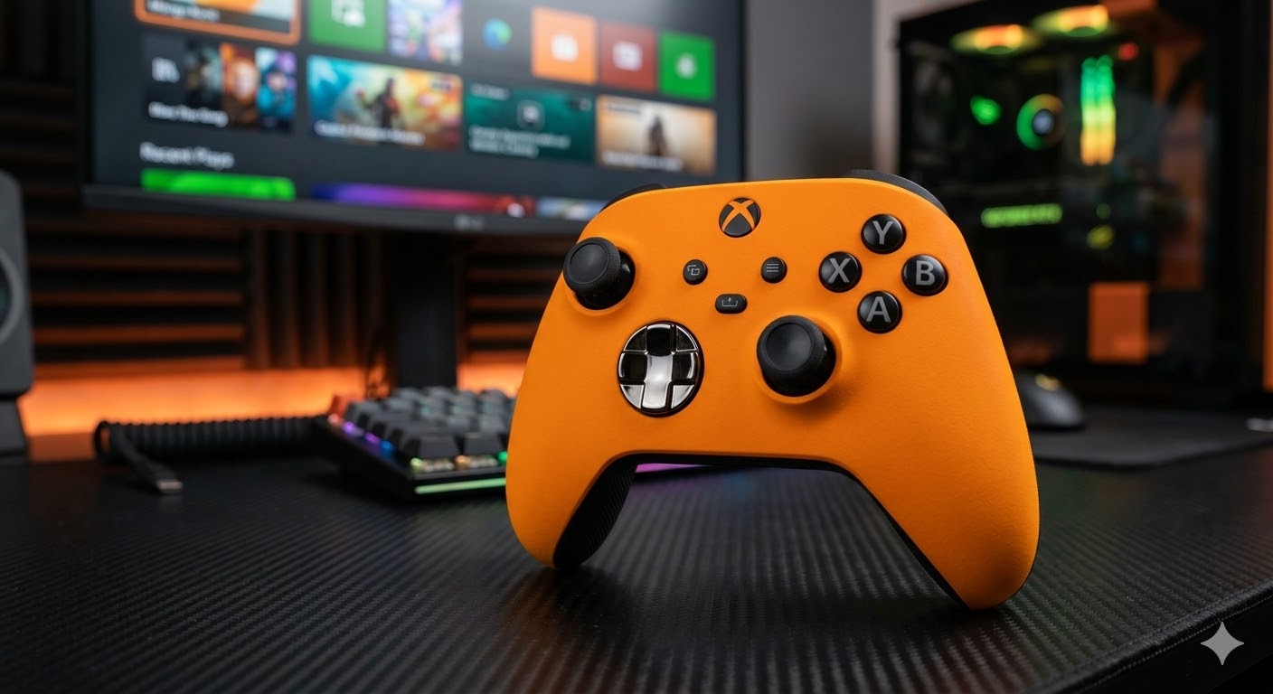 Original Custom Xbox Series X/S Wireless Controller Mango Burst Orange Black