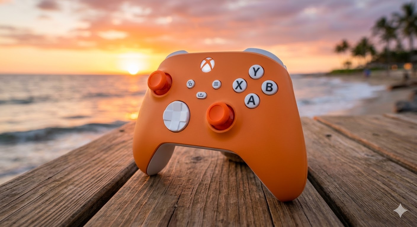 Original Custom Xbox Series X/S Wireless Controller Sunset Orange White
